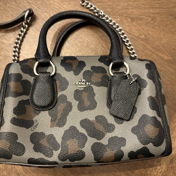 Coach Leopard Print Mini Bag - Black and Brown - Picture 4 of 6